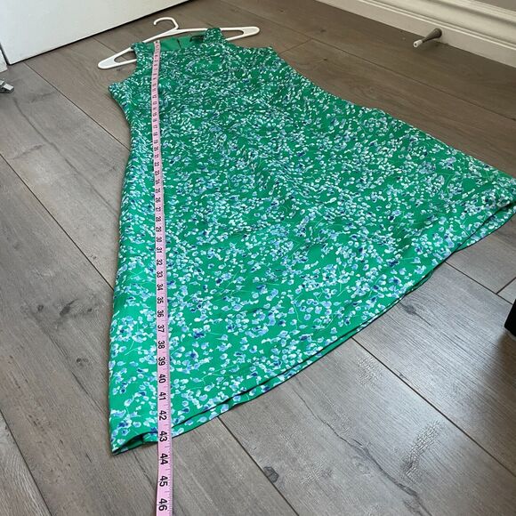 Banana Republic Green floral Asymmetric Hem Dress Size 4 sleeveless - Picture 2 of 9